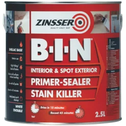 Zinsser B-I-N Shellac-Based Primer Sealer 2.5Ltr