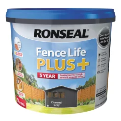 Ronseal Fence Life Plus Shed & Fence Treatment Charcoal Grey 9Ltr