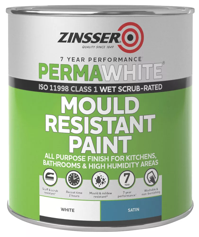 Zinsser Self-Priming Paint Satin White 1Ltr 1 Zinsser Self-Priming Paint Satin White 1Ltr