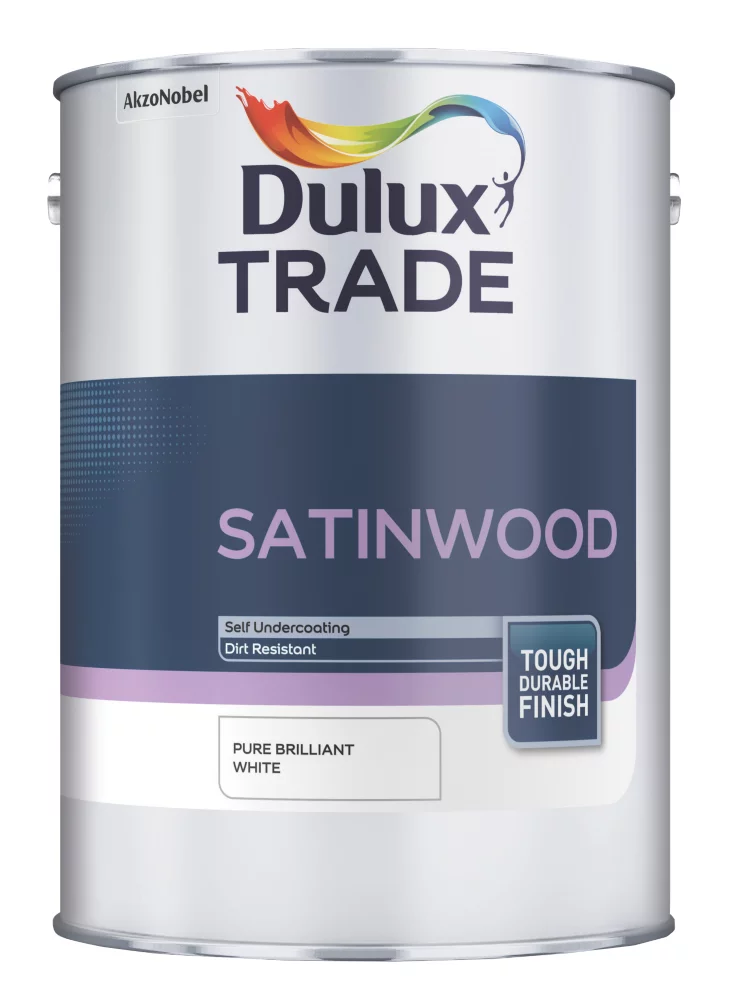 Dulux Trade Satin Pure Brilliant White Trim Paint 1Ltr 1 Dulux Trade Satin Pure Brilliant White Trim Paint 1Ltr