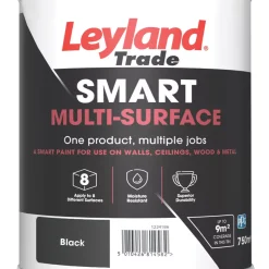 Leyland Trade Smart Eggshell Black Emulsion Multi-Surface Paint 750ml