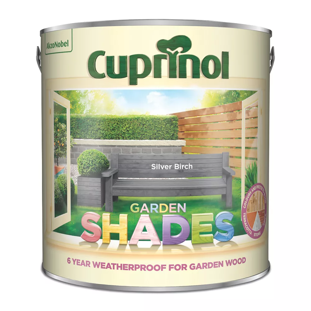 Cuprinol Garden Shades Wood Paint Matt Silver Birch 2.5Ltr 1 Cuprinol Garden Shades Wood Paint Matt Silver Birch 2.5Ltr