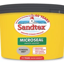 Sandtex Smooth Masonry Paint Plymouth Grey 10Ltr