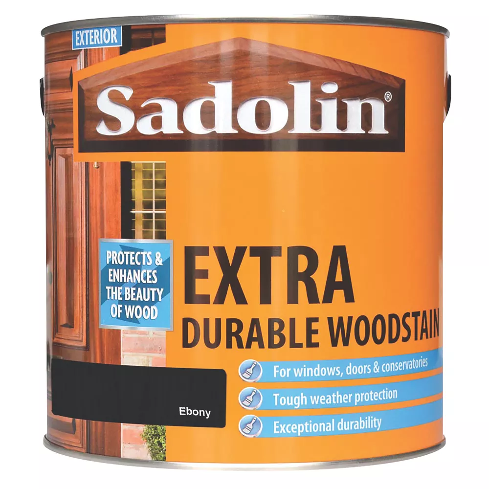 Sadolin Extra Durable Woodstain Semi Gloss Ebony 2.5Ltr 1 Sadolin Extra Durable Woodstain Semi Gloss Ebony 2.5Ltr