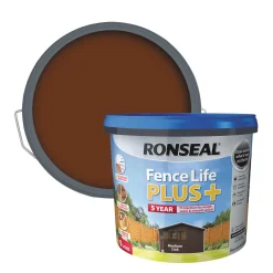 Alternative view of Ronseal Fence Life Plus Shed & Fence Treatment Medium Oak 9Ltr