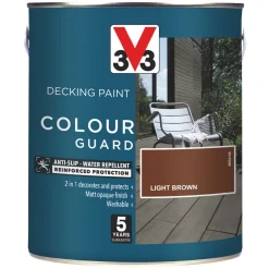 V33 Colour Guard Decking Paint Light Brown 2.5Ltr
