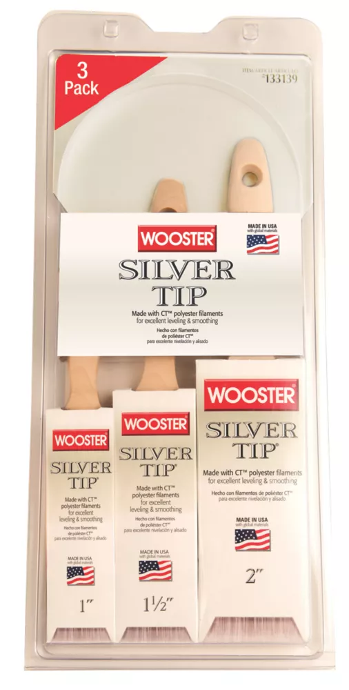 Wooster Silver Tip Paintbrushes 3 Piece Set 4 Wooster Silver Tip Paintbrushes 3 Piece Set - Image 4