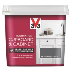 V33 Satin Anthracite Grey Trim Cabinet Paint 750ml