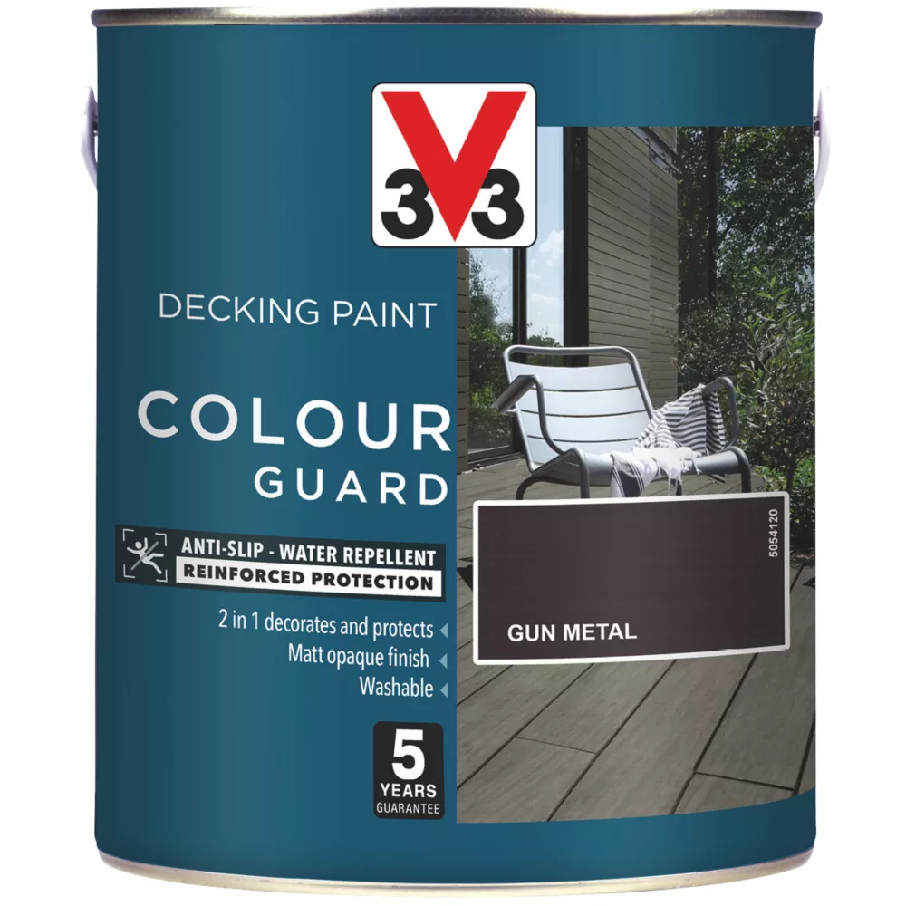 V33 Colour Guard Decking Paint Gun Metal 2.5Ltr 1 V33 Colour Guard Decking Paint Gun Metal 2.5Ltr