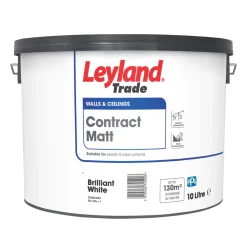 Leyland Trade Contract Matt Brilliant White Emulsion Paint 10Ltr