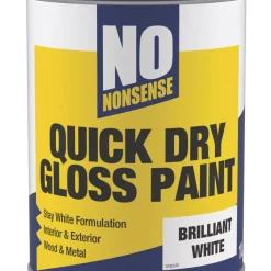 No Nonsense Gloss Pure Brilliant White Acrylic Water-Based Paint 1Ltr