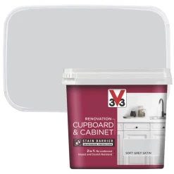 Alternative view of V33 Satin Soft Grey Trim Cabinet Paint 750ml