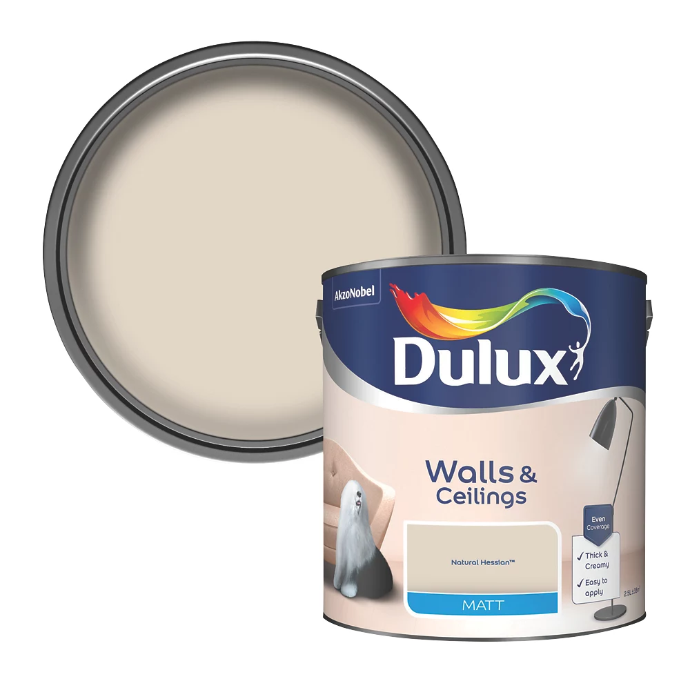 Dulux Matt Natural Hessian Emulsion Paint 2.5Ltr 2 Dulux Matt Natural Hessian Emulsion Paint 2.5Ltr - Image 2