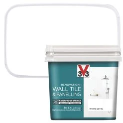 Alternative view of V33 Satin White Acrylic Wall Tile & Panelling Paint 750ml