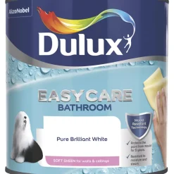 Dulux EasyCare Soft Sheen Pure Brilliant White Emulsion Bathroom Paint 2.5Ltr