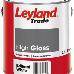 Leyland Trade High Gloss Brilliant White Trim Paint 2.5Ltr