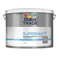 Dulux Trade Matt White Emulsion Paint 10Ltr