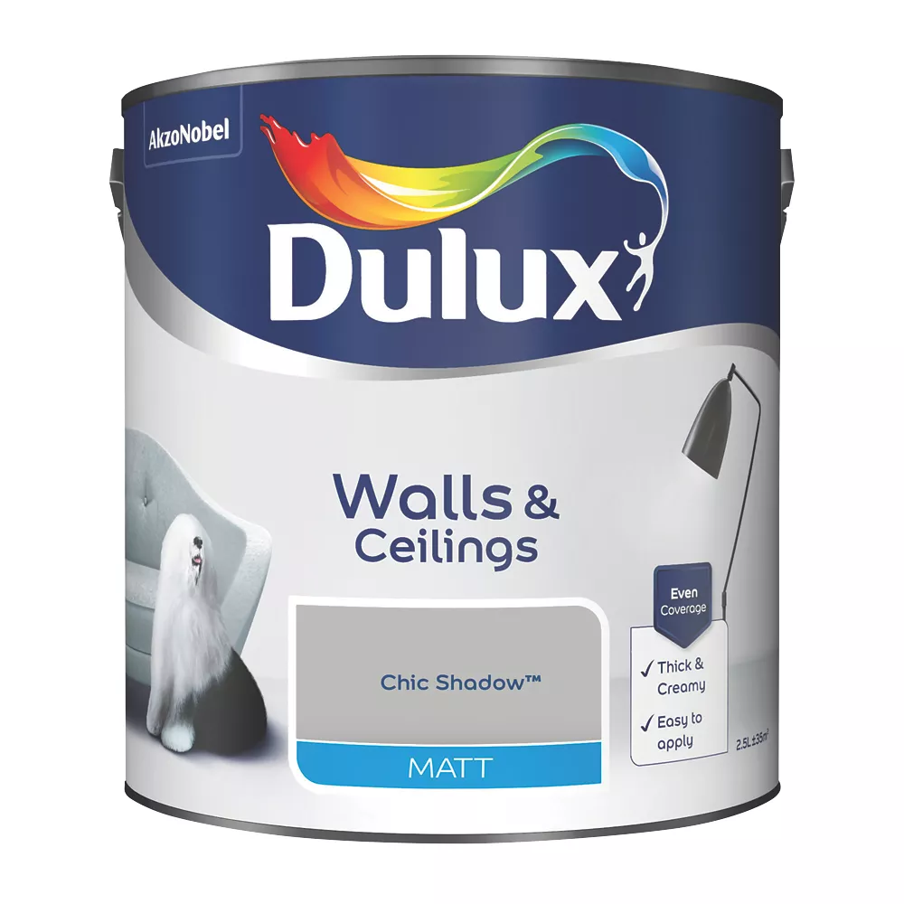 Dulux Matt Chic Shadow Emulsion Paint 2.5Ltr 1 Dulux Matt Chic Shadow Emulsion Paint 2.5Ltr