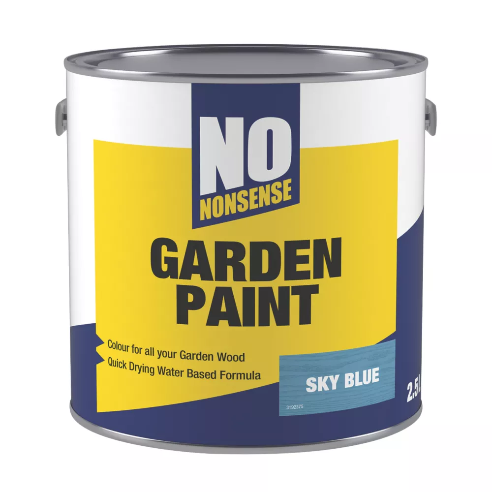 No Nonsense Garden Colour Wood Paint Semi-Matt Sky Blue 2.5Ltr 1 No Nonsense Garden Colour Wood Paint Semi-Matt Sky Blue 2.5Ltr