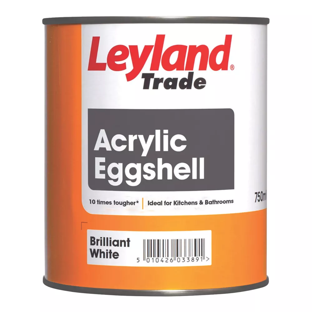 Leyland Trade Eggshell Brilliant White Emulsion Acrylic Paint 750ml 1 Leyland Trade Eggshell Brilliant White Emulsion Acrylic Paint 750ml