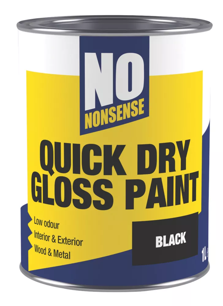 No Nonsense Gloss Black Acrylic Water-Based Paint 1Ltr 1 No Nonsense Gloss Black Acrylic Water-Based Paint 1Ltr