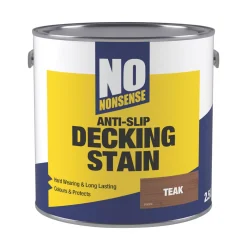 No Nonsense Anti-Slip Quick-Drying Decking Stain Teak 2.5Ltr
