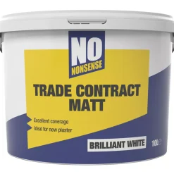 No Nonsense Matt Brilliant White Emulsion Contract Paint 10Ltr
