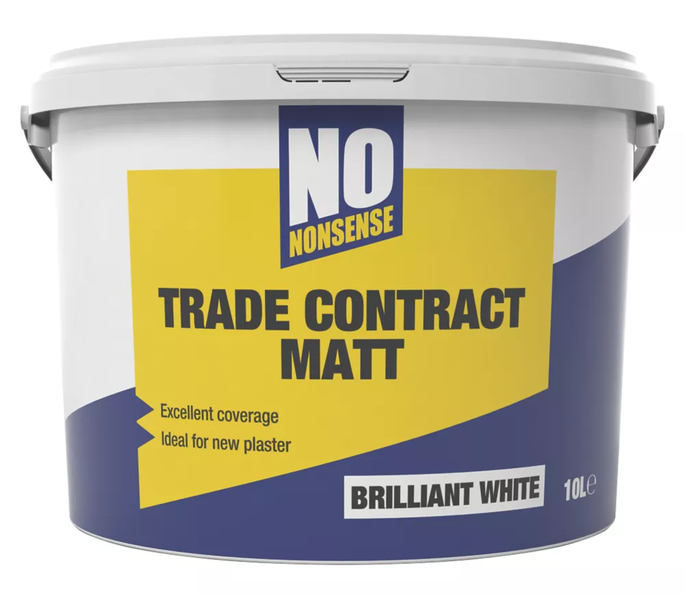 No Nonsense Matt Brilliant White Emulsion Contract Paint 10Ltr 1 No Nonsense Matt Brilliant White Emulsion Contract Paint 10Ltr