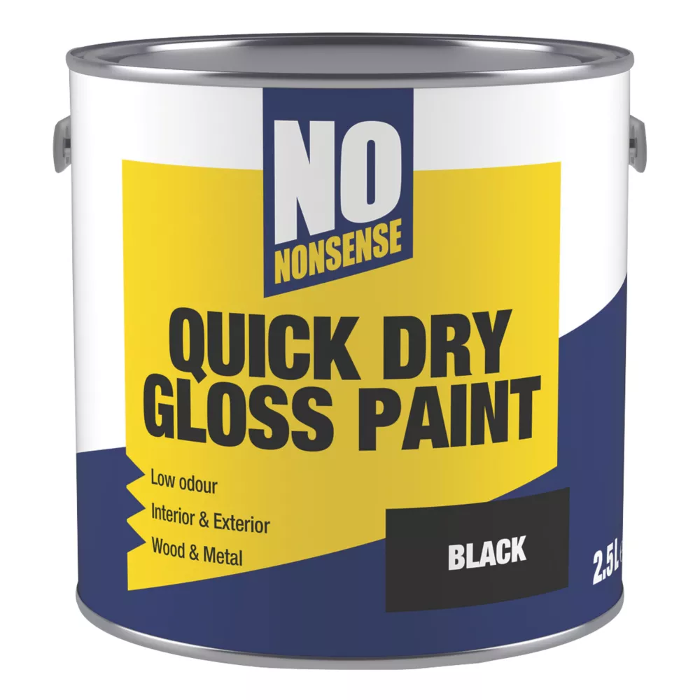 No Nonsense Gloss Black Acrylic Water-Based Paint 2.5Ltr 1 No Nonsense Gloss Black Acrylic Water-Based Paint 2.5Ltr