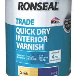 Ronseal Trade Quick-Dry Interior Varnish Satin Clear 750ml