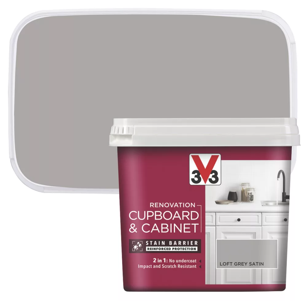 V33 Satin Loft Grey Trim Cabinet Paint 750ml 2 V33 Satin Loft Grey Trim Cabinet Paint 750ml - Image 2