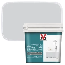 Alternative view of V33 Satin Soft Grey Acrylic Wall Tile & Panelling Paint 750ml