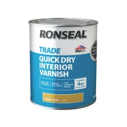 Ronseal Trade Quick-Dry Interior Varnish Satin Light Oak 750ml