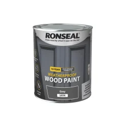 Ronseal 10-Year Exterior Wood Paint Satin Grey 750ml