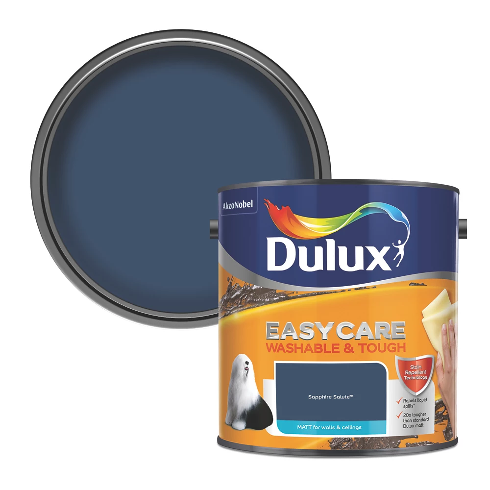 Dulux EasyCare Matt Sapphire Salute Emulsion Paint 2.5Ltr 2 Dulux EasyCare Matt Sapphire Salute Emulsion Paint 2.5Ltr - Image 2