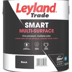 Leyland Trade Smart Eggshell Black Emulsion Multi-Surface Paint 2.5Ltr