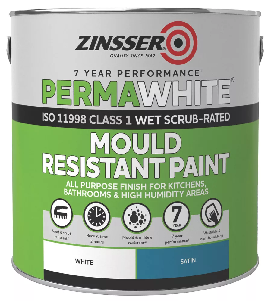 Zinsser Self-Priming Paint Satin White 2.5Ltr 1 Zinsser Self-Priming Paint Satin White 2.5Ltr