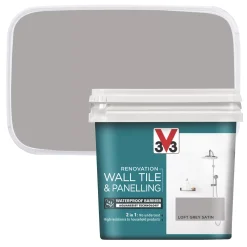 Alternative view of V33 Satin Loft Grey Acrylic Wall Tile & Panelling Paint 750ml