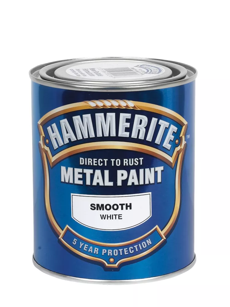 Hammerite Smooth Smooth Metal Paint White 750ml 1 Hammerite Smooth Smooth Metal Paint White 750ml