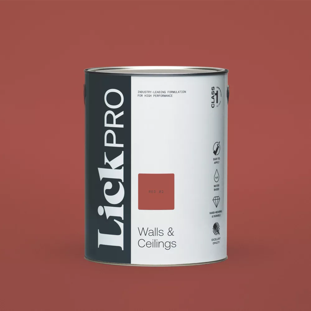 LickPro Eggshell Red 02 Emulsion Paint 5Ltr 1 LickPro Eggshell Red 02 Emulsion Paint 5Ltr
