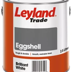 Leyland Trade Eggshell Paint Brilliant White 2.5Ltr