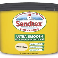 Sandtex Ultra Smooth Masonry Paint Magnolia 10Ltr