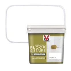 Alternative view of V33 Satin White Acrylic Floor & Stair Paint 750ml