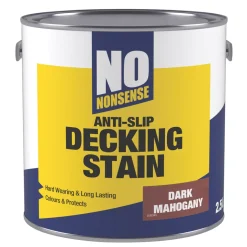 No Nonsense Anti-Slip Quick-Drying Decking Stain Dark Mahogany 2.5Ltr