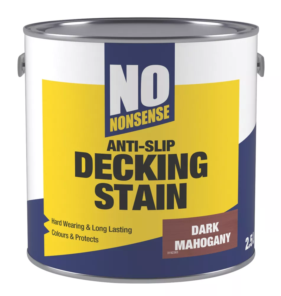 No Nonsense Anti-Slip Quick-Drying Decking Stain Dark Mahogany 2.5Ltr 1 No Nonsense Anti-Slip Quick-Drying Decking Stain Dark Mahogany 2.5Ltr