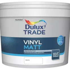 Dulux Trade Matt White Emulsion Paint 10Ltr
