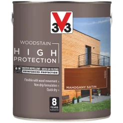 V33 High-Protection Exterior Woodstain Satin Mahogany 2.5Ltr