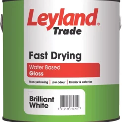 Leyland Trade Gloss Brilliant White Trim Fast-Drying Paint 2.5Ltr