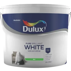 Dulux Silk Pure Brilliant White Emulsion Paint 10Ltr