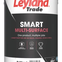 Leyland Trade Smart Eggshell Brilliant White Emulsion Smart Multi-Surface Paint 5Ltr